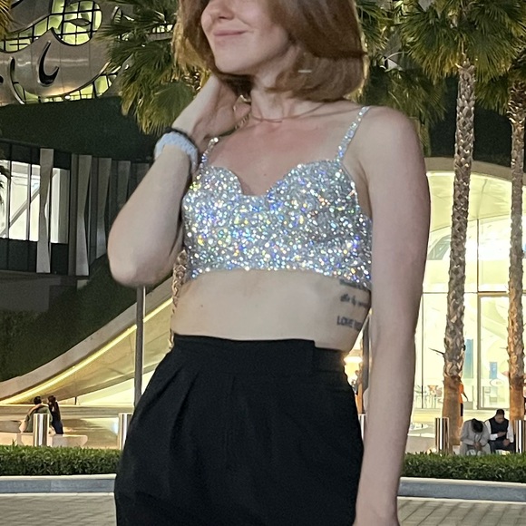 FWRD Nue Studio Jane Bullet Bra in Metallic Silver xs nye night out - Picture 10 of 16